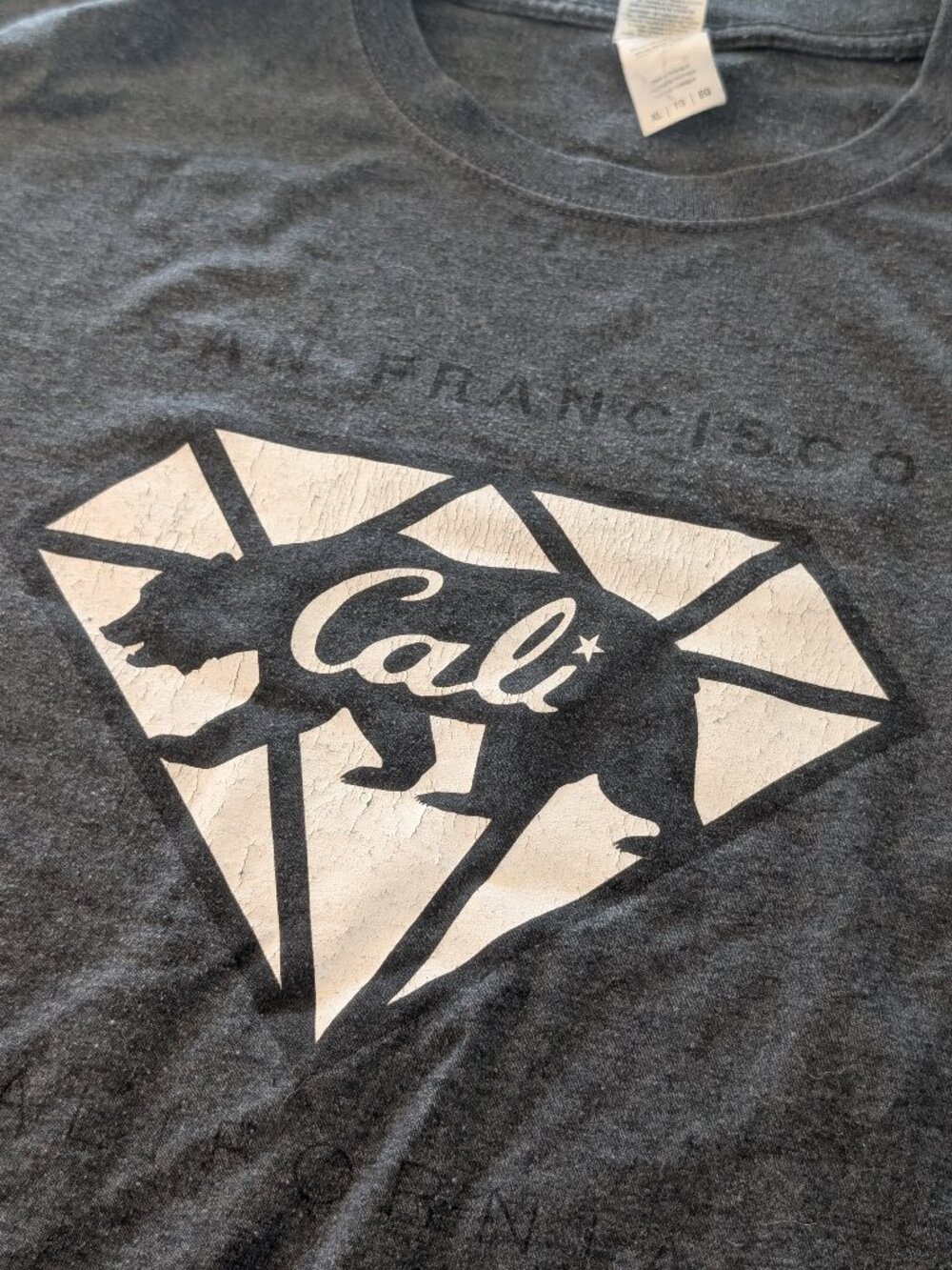 San Francisco California CA State Bear in Diamond XL T-Shirt EST Souvenir Gift